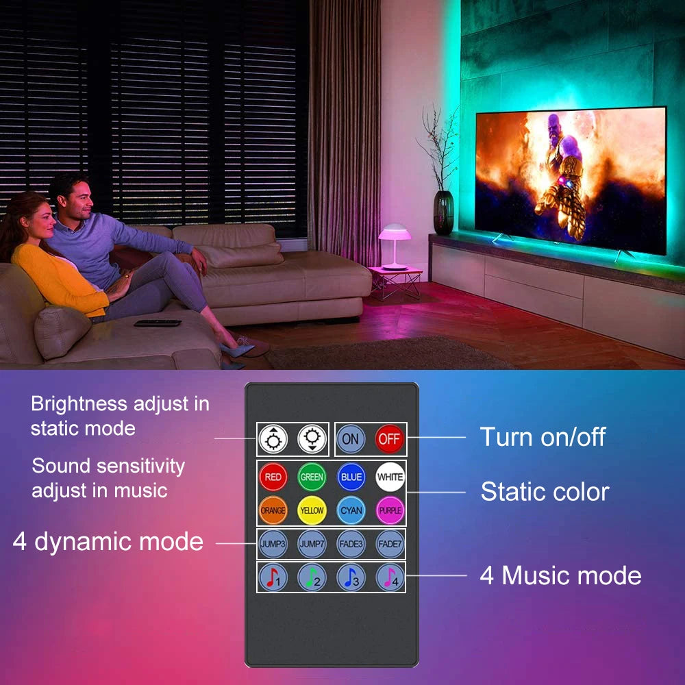VeXora AuraBeat™ RGB Music Sync LED Strip Light